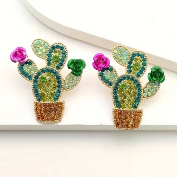 ✨Betsey Johnson Castelo Flowering Cactus Earrings - Picture 7 of 7